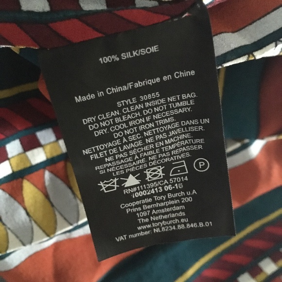 TORY BURCH Silk Pleated Print Skirt Sequin Waistband 6 - Picture 7 of 7